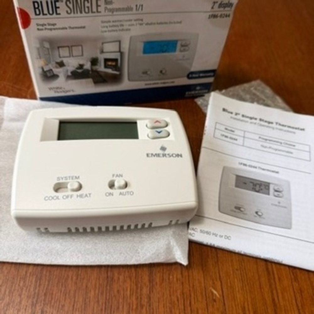 Emerson White-Rodgers Blue Single Stage Thermostat 1F86-0244 Non-Programmable
